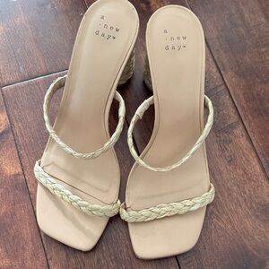 A New Day Women's Cream Braided Sandals